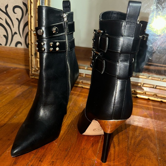 Michael Kors Amal Buckled Studded Ankle Booties - Picture 1 of 7